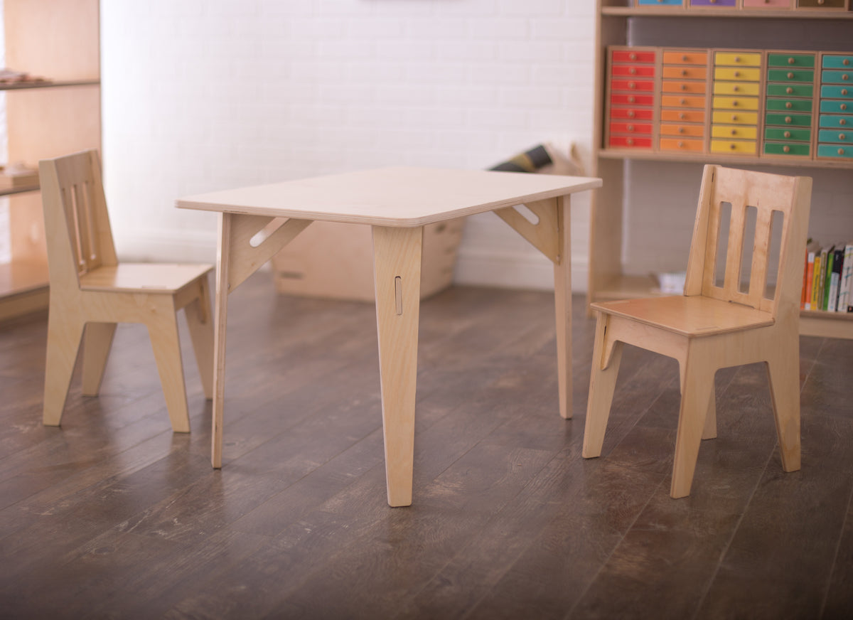 Kids wooden store chairs