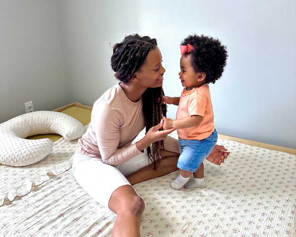Mother with Child on Montessori Floor Bed