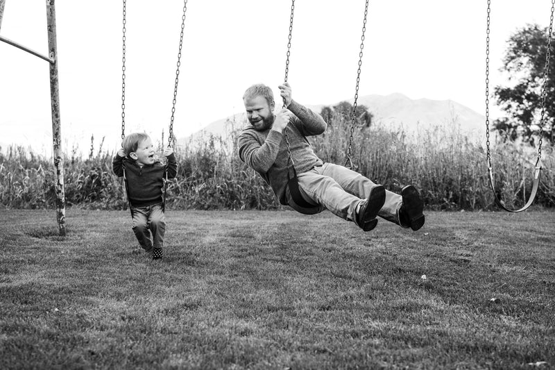 Father and Son on the Swings