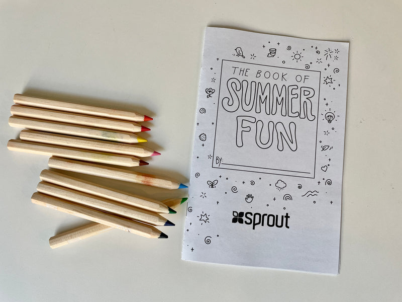 Summer Fun Book with colored pencils