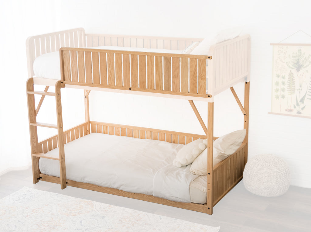The Sosta Bunk Bed showing the bunk bed add-on and one 3/4 sideboard configuration in full opacity
