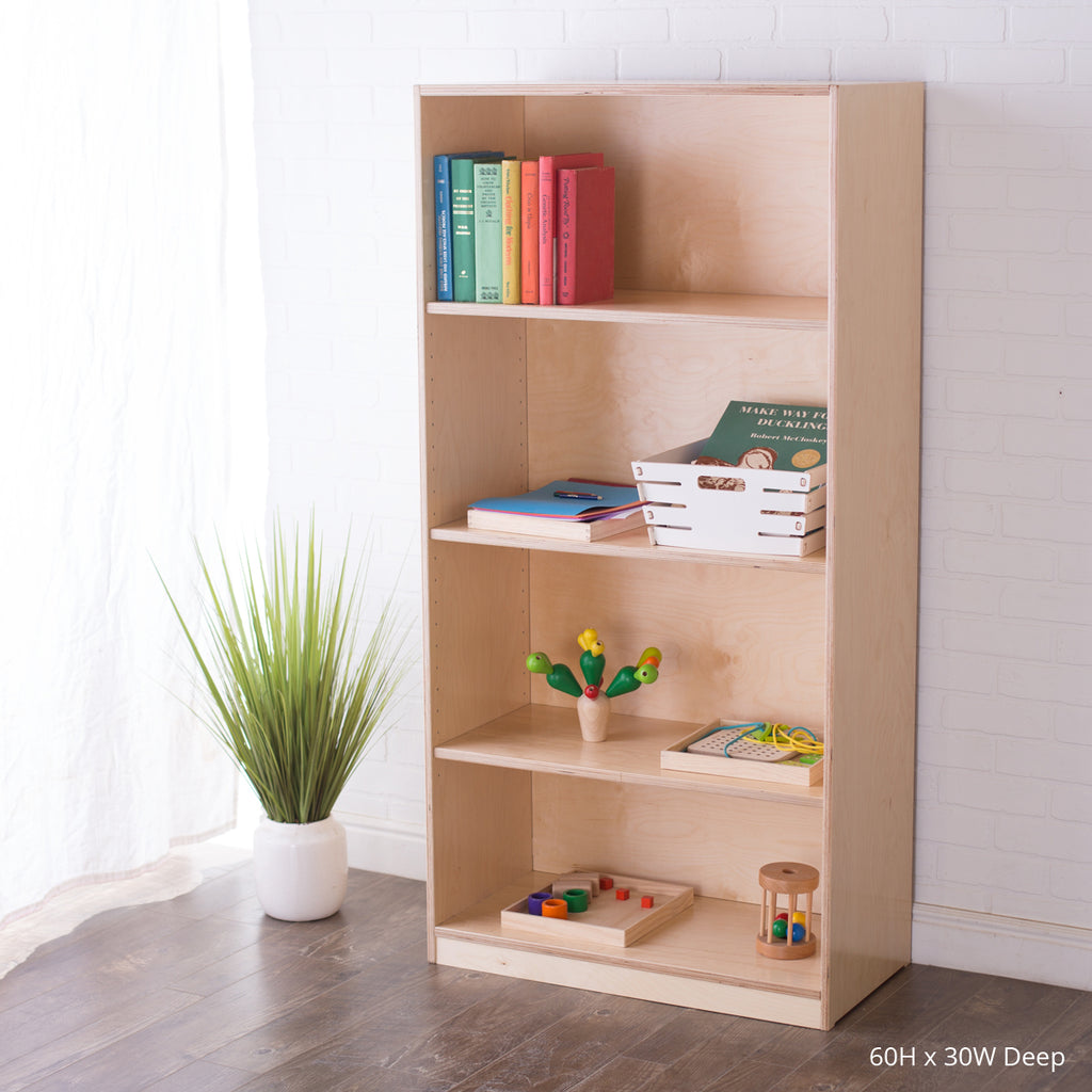 60 inches high 30 inches wide deep variation of the school montessori full back shelving