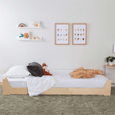 Twin Size Montessori Floor Bed in a kids bedroom