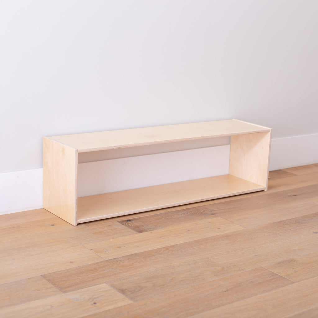 Long Backless Infant Shelf at an angle without toys