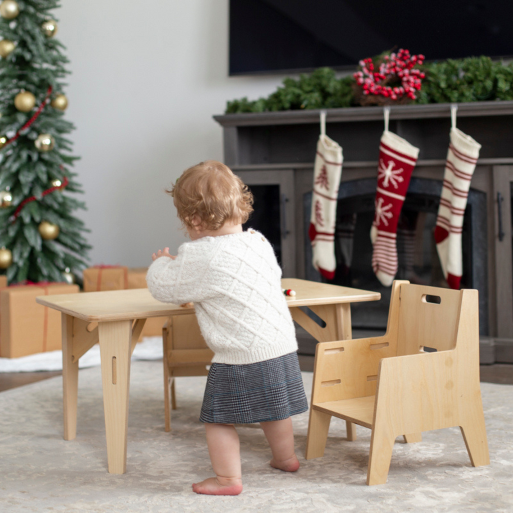 Toddler with Table and Chair Set