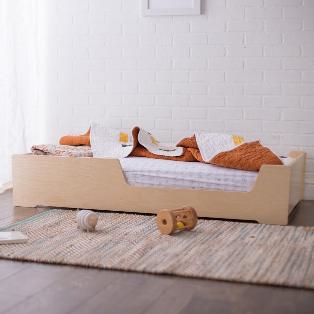 Crib Size Floor Bed with Scoop Side