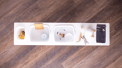 Dish Washing / Sensory Stations Washing Stations Montessori School Finished Birch 16" 2 Tubs + Compost / 65 in.