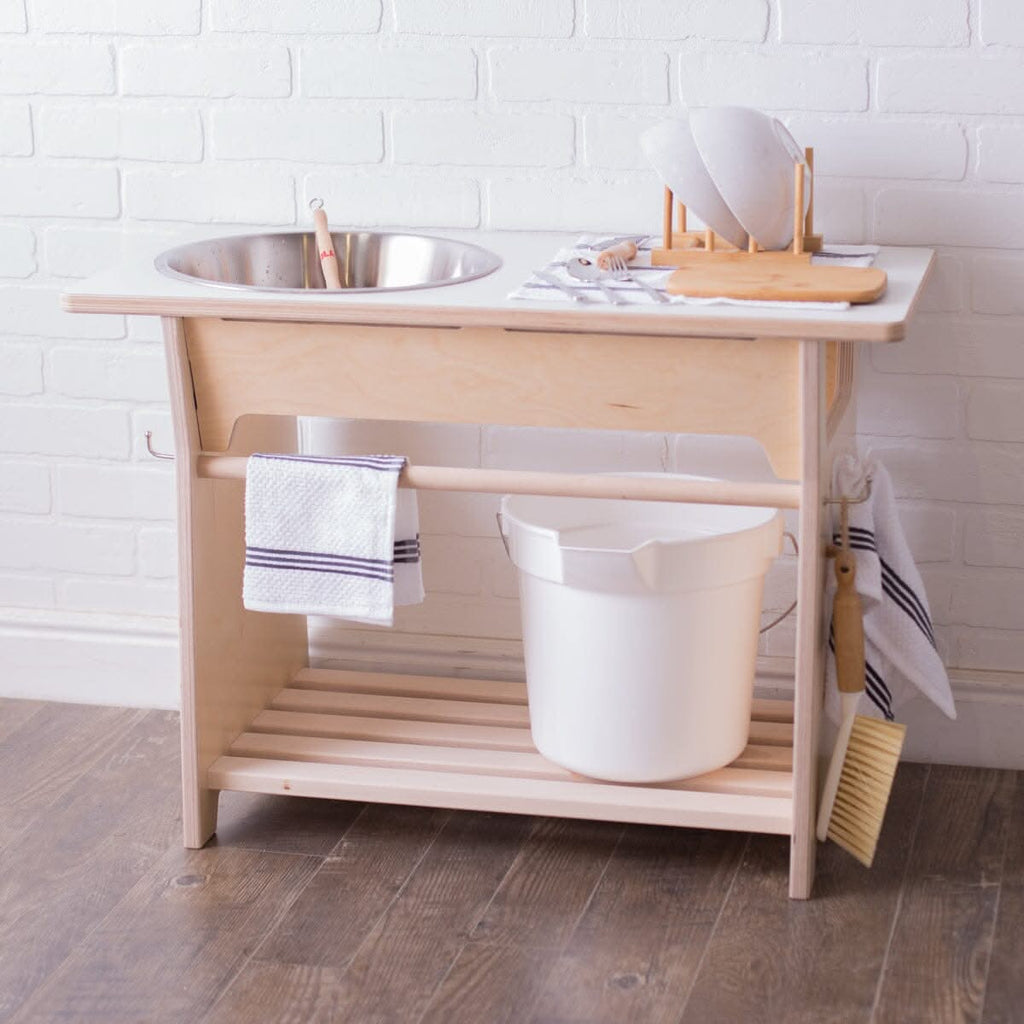 Dish Washing / Sensory Stations Washing Stations Montessori School White & Birch Two-Tone 16" 1 Bowl - Left / 32 in.