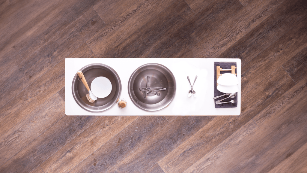 Dish Washing / Sensory Stations Washing Stations Montessori School White & Birch Two-Tone 16" 2 Bowls - Left / 48 in.