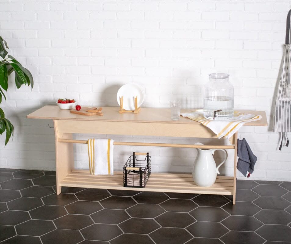 Practical Life Table Washing Stations Montessori School Finished Birch 16" 65"