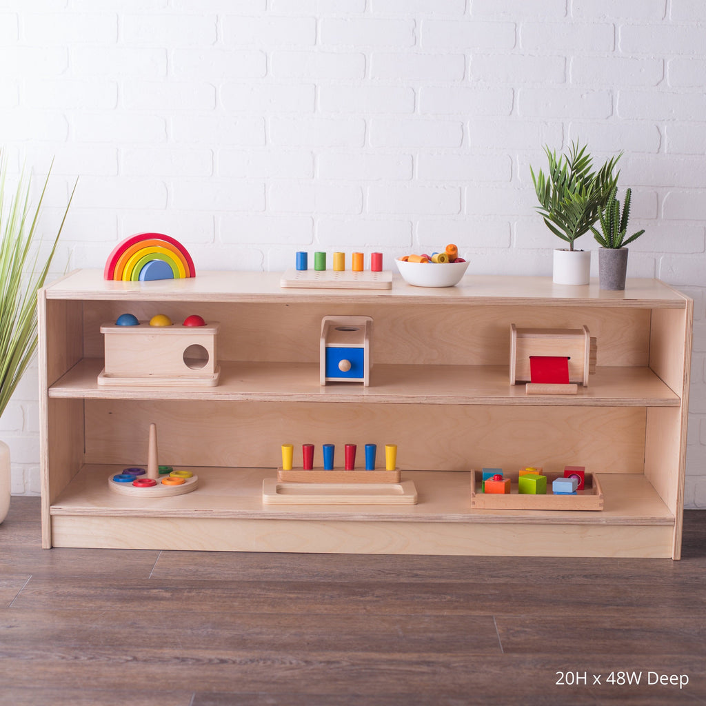School Montessori Closed Back Shelving Montessori School 20"H 48"W 11.5" (Shallow)