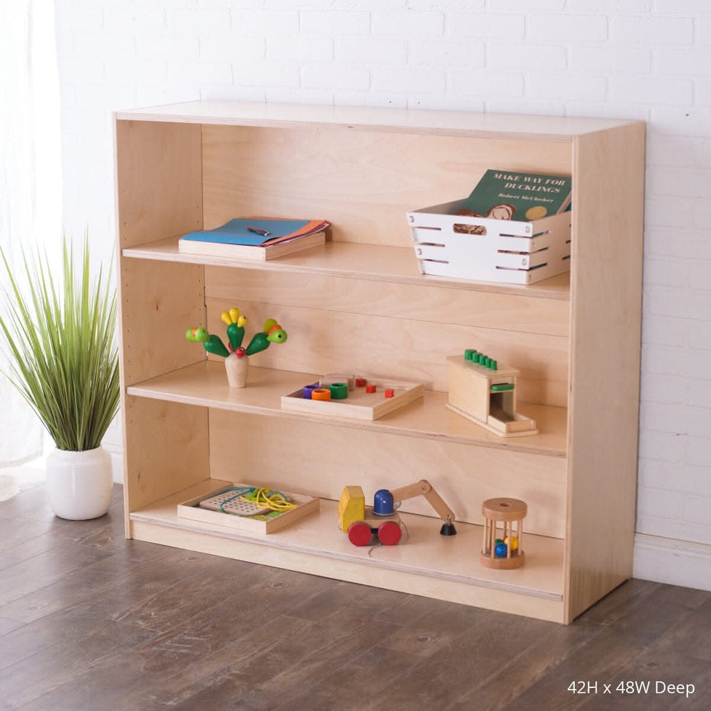 School Montessori Closed Back Shelving Montessori School 42"H 48"W 11.5" (Shallow)