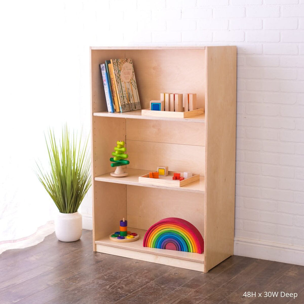 School Montessori Closed Back Shelving Montessori School 48"H 30"W 11.5" (Shallow)