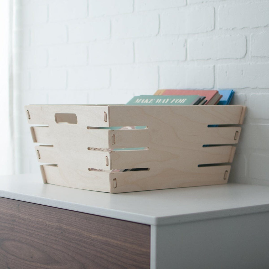 Value-Grade Wovewood Baskets Wovewood Basket Value-Grade Medium (Set of Two) Finished Birch 
