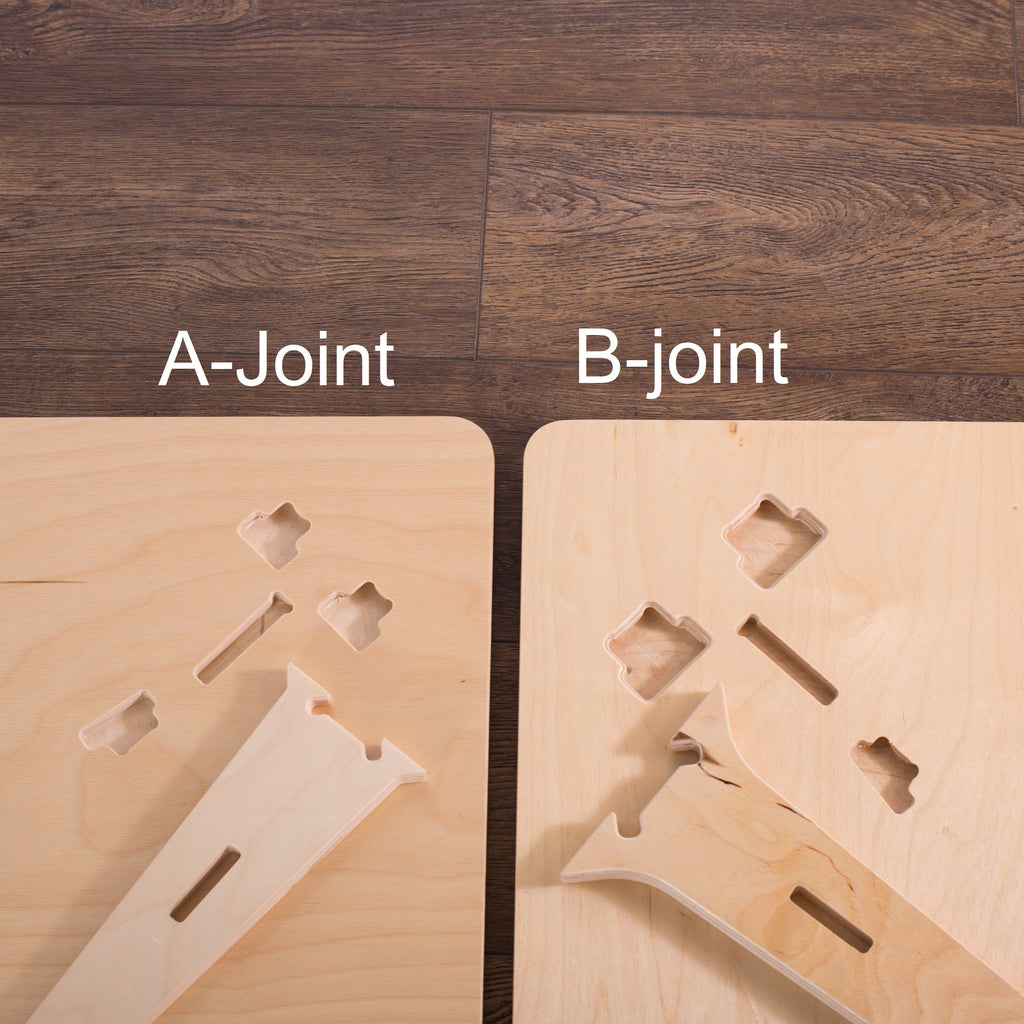 A leg joint and B leg joint differences. A joint is smaller and B joint is larger and more robust.