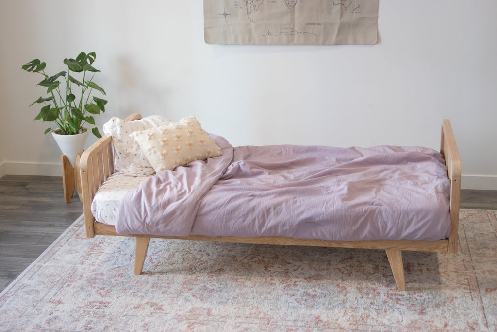 The platform bed twin size with legs and two headboards