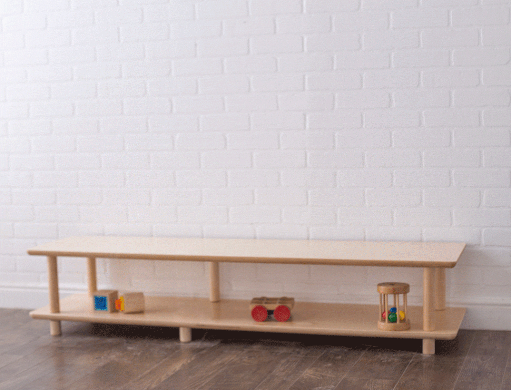 An animated GIF showing the modular shelving growing with the addition of each configuration