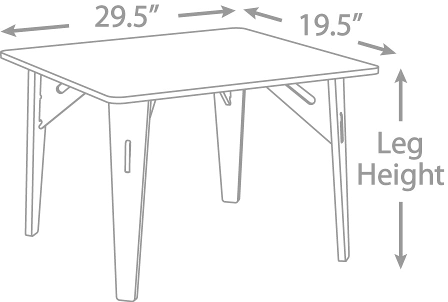 Kids table drawing (29.5" by 19.5" tabletop)