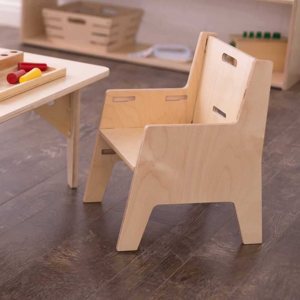 Adjustable Montessori Weaning Chair Weaning Table Set Tables & Seating Finished Birch 