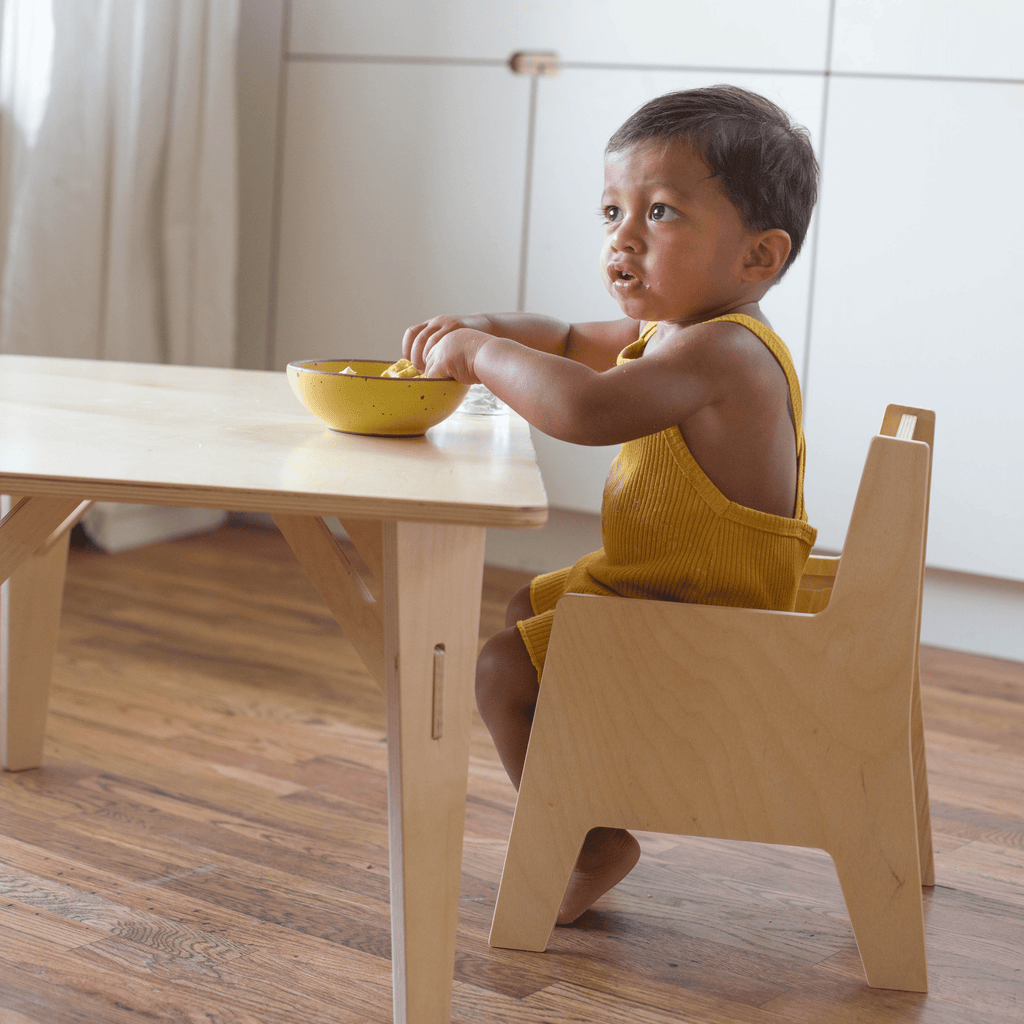 Adjustable Montessori Weaning Table and Chair Set Weaning Table Set Tables & Seating 1 Chair Finished Birch 12" Table Legs