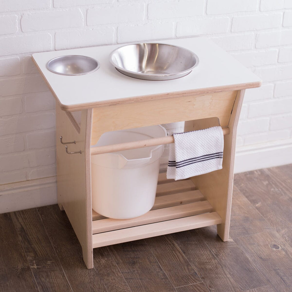 Hand Washing Station Washing Stations Montessori School White & Birch Two-Tone 16" 