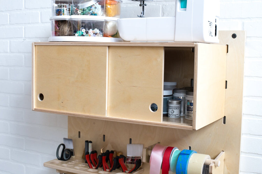 MakerWall Cabinet with Sliding Doors Maker Space MakerWall 